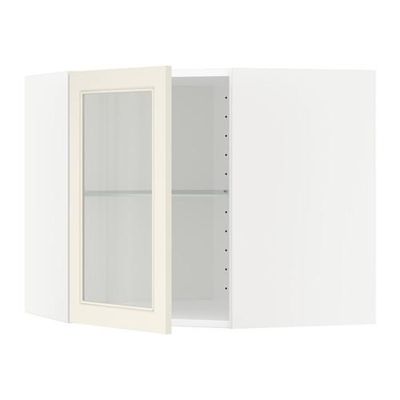 МЕТОД Углов навесн шк с полками/сткл дв - 68x60 см, Хитарп белый с оттенком, белый МЕТОД Углов навесн шк с полками/сткл дв - 68x60 см, Хитарп белый с оттенком, белый