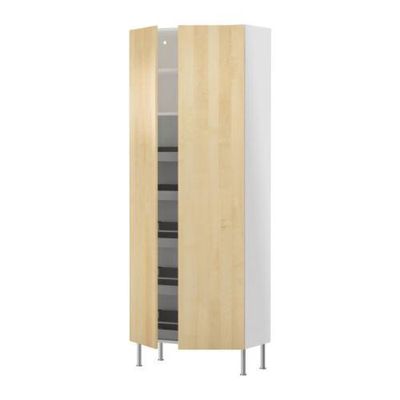 ФАКТУМ Высокий шкаф с ящиками/полками - Нексус березовый шпон, 80x211x37 см ФАКТУМ Высокий шкаф с ящиками/полками - Нексус березовый шпон, 80x211x37 см