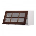 ФАКТУМ Гориз навесн шкаф со стекл дверью - Лильестад темно-коричневый, 70x40 см