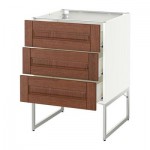 МЕТОД / ФОРВАРА Нплн шк 3 фрнт/3 средн ящика - 60x60x60 см, Филипстад коричневый, белый