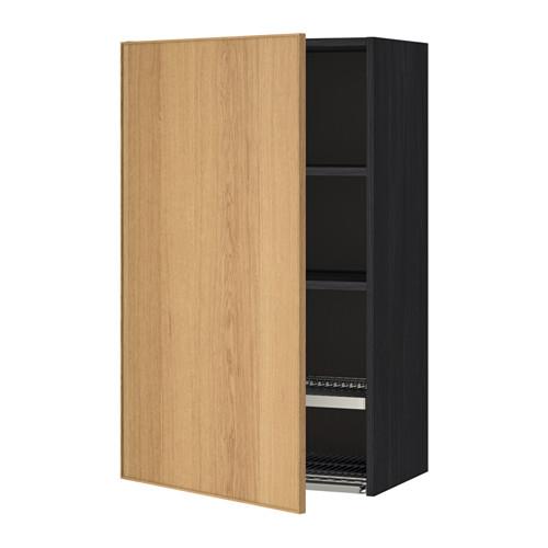 МЕТОД Шкаф навесной с сушкой - под дерево черный, Экестад дуб, 60x100 см