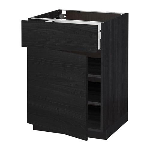 МЕТОД / МАКСИМЕРА Напольный шкаф с ящиком/дверью - под дерево черный, Тингсрид под дерево черный, 60x60 см МЕТОД / МАКСИМЕРА Напольный шкаф с ящиком/дверью - под дерево черный, Тингсрид под дерево черный, 60x60 см