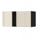 МЕТОД Навесной шкаф с 2 дверями - под дерево черный, Воксторп глянцевый светло-бежевый МЕТОД Навесной шкаф с 2 дверями - под дерево черный, Воксторп глянцевый светло-бежевый