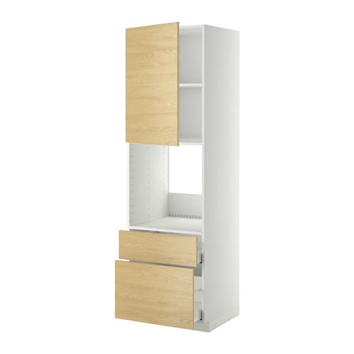 МЕТОД / МАКСИМЕРА Высок шкаф д духов+дверь/2 ящика - 60x60x200 см, Тингсрид под березу, белый МЕТОД / МАКСИМЕРА Высок шкаф д духов+дверь/2 ящика - 60x60x200 см, Тингсрид под березу, белый