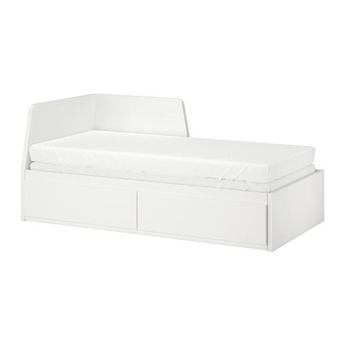 Mompelen Ruimteschip meer Titicaca FLEKKE bed frame with 2 drawers white (003.201.34) - reviews, price, where  to buy