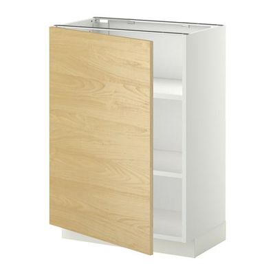 МЕТОД Напольный шкаф с полками - 60x37 см, Тингсрид под березу, белый МЕТОД Напольный шкаф с полками - 60x37 см, Тингсрид под березу, белый