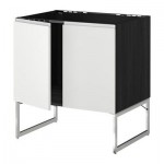 МЕТОД Напольн шкаф д раковины+2 двери - Нодста белый/алюминий,