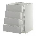 МЕТОД / ФОРВАРА Напольн шкаф 4 фронт панели/4 ящика - белый, Гревста нержавеющ сталь, 60x60 см МЕТОД / ФОРВАРА Напольн шкаф 4 фронт панели/4 ящика - белый, Гревста нержавеющ сталь, 60x60 см