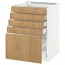 МЕТОД / МАКСИМЕРА Напольный шкаф с 5 ящиками - белый, Экестад дуб, 60x60 см