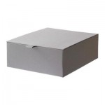 ПАЛЬРА Коробка с крышкой - серый, 27x22x9 см
