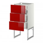 МЕТОД / ФОРВАРА Напольн шкаф 3фронт пнл/2низ/2ср ящ - 40x37x60 см, Рингульт глянцевый красный, белый МЕТОД / ФОРВАРА Напольн шкаф 3фронт пнл/2низ/2ср ящ - 40x37x60 см, Рингульт глянцевый красный, белый