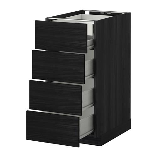 МЕТОД / ФОРВАРА Нплн шк 4фрнт/2нзк/3срд ящ - под дерево черный, Тингсрид под дерево черный, 40x60 см