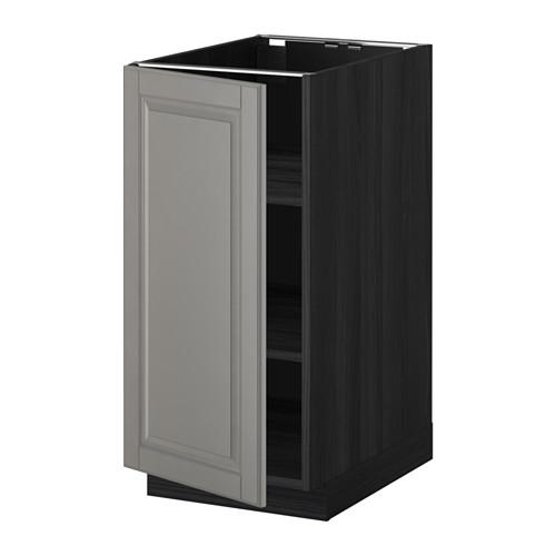 METOD напольный шкаф с полками черный/Будбин серый 40x60 см