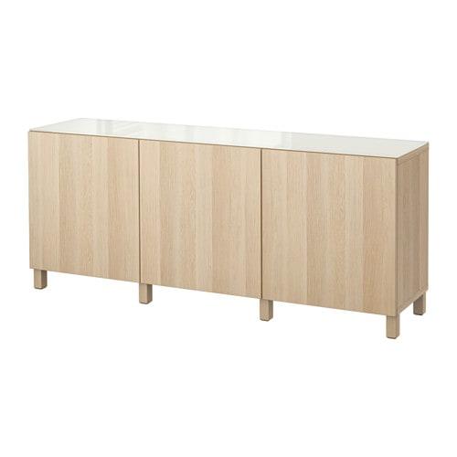 БЕСТО Комбинация для хранения с дверцами - под беленый дуб/Лаппвикен под беленый дуб