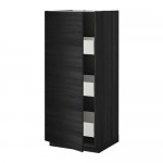 МЕТОД / МАКСИМЕРА Высокий шкаф с ящиками - под дерево черный, Тингсрид под дерево черный, 60x60x140 см