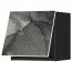 МЕТОД Горизонтальный навесной шкаф - под дерево черный, Кальвиа с печатным рисунком, 40x40 см