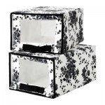 ГАРНИТУР Коробка для обуви - черный/белый цветок