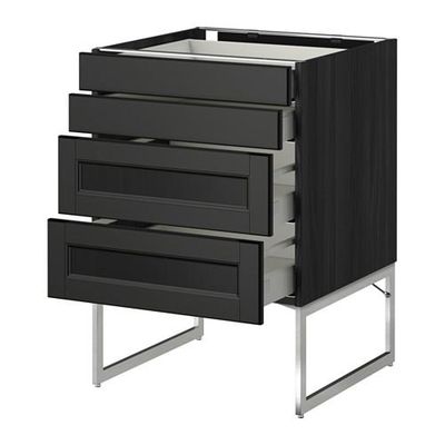 МЕТОД / МАКСИМЕРА Нплн шк 4 фронт/2 низк/2средн ящ - 60x60x60 см, Лаксарби черно-коричневый, под дерево черный МЕТОД / МАКСИМЕРА Нплн шк 4 фронт/2 низк/2средн ящ - 60x60x60 см, Лаксарби черно-коричневый, под дерево черный