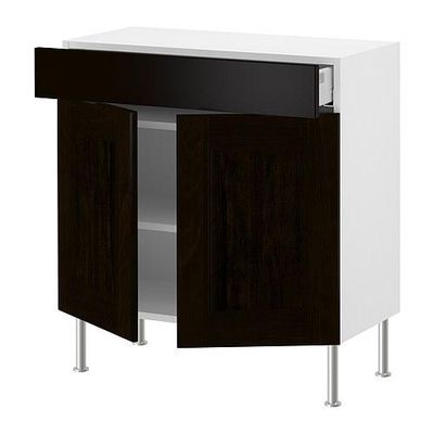 ФАКТУМ Напол шкаф/полки/ящик/2двери - Рамшё черно-коричневый, 80x37 см ФАКТУМ Напол шкаф/полки/ящик/2двери - Рамшё черно-коричневый, 80x37 см