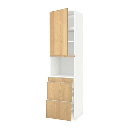 МЕТОД / МАКСИМЕРА Высокий шкаф д/СВЧ/дверца/3ящика - белый, Экестад дуб, 60x60x240 см МЕТОД / МАКСИМЕРА Высокий шкаф д/СВЧ/дверца/3ящика - белый, Экестад дуб, 60x60x240 см