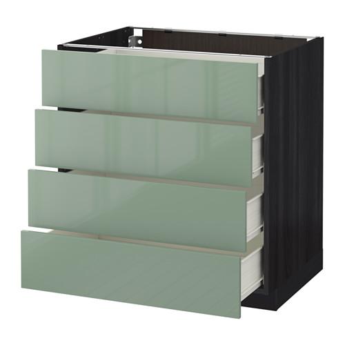 МЕТОД / ФОРВАРА Напольн шкаф 4 фронт панели/4 ящика - под дерево черный, Калларп глянцевый светло-зеленый, 80x60 см МЕТОД / ФОРВАРА Напольн шкаф 4 фронт панели/4 ящика - под дерево черный, Калларп глянцевый светло-зеленый, 80x60 см