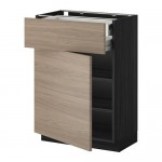 МЕТОД / ФОРВАРА Напольн шкаф двр/фр пнл/плк/2низ ящ - под дерево черный, Брокхульт под грецкий орех светло-серый, 60x37 см МЕТОД / ФОРВАРА Напольн шкаф двр/фр пнл/плк/2низ ящ - под дерево черный, Брокхульт под грецкий орех светло-серый, 60x37 см