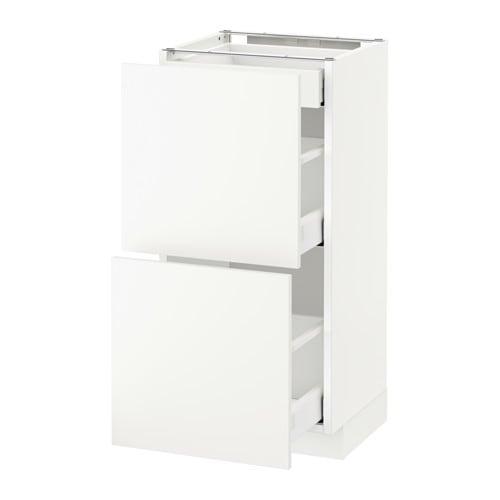 МЕТОД / МАКСИМЕРА Напольный шкаф/2фасада/3ящика - белый, Хэггеби белый, 40x37 см МЕТОД / МАКСИМЕРА Напольный шкаф/2фасада/3ящика - белый, Хэггеби белый, 40x37 см