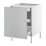 ФАКТУМ Напольный шкаф с выдвижной секцией - Аплод серый, 40 см