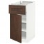 МЕТОД / ФОРВАРА Напольный шкаф с ящиком/дверью - белый, Эдсерум под дерево коричневый, 40x60 см
