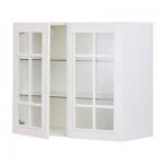 ФАКТУМ Навесной шкаф с 2 стеклянн дверями - Стот белый с оттенком, 60x70 см