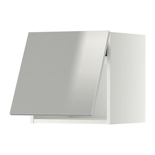 МЕТОД Горизонтальный навесной шкаф - белый, Гревста нержавеющ сталь, 40x40 см