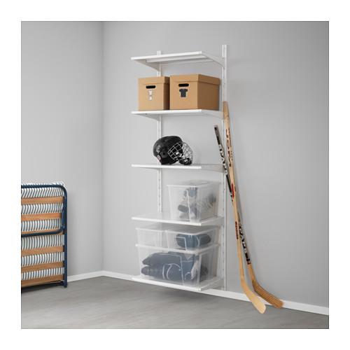 Algot Wall Rail Shelf Metal White, White Metal Bookcase Ikea