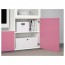 БЕСТО Шкаф для ТВ, комбин/стеклян дверцы - Лаппвикен розовый/Синдвик белый прозрачное стекло, направляющие ящика, плавно закр