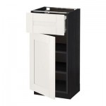МЕТОД / ФОРВАРА Напольный шкаф с ящиком/дверью - 40x37 см, Сэведаль белый, под дерево черный МЕТОД / ФОРВАРА Напольный шкаф с ящиком/дверью - 40x37 см, Сэведаль белый, под дерево черный