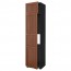 МЕТОД Выс шкаф д/холодильн или морозильн - под дерево черный, Филипстад коричневый, 60x60x240 см