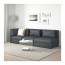 VALLENTUNA 3-местный модульный диван с открытым торцом и хранение/Хилларед темно-серый