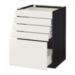 МЕТОД / ФОРВАРА Напольный шкаф с 5 ящиками - 60x60 см, Веддинге белый, под дерево черный МЕТОД / ФОРВАРА Напольный шкаф с 5 ящиками - 60x60 см, Веддинге белый, под дерево черный