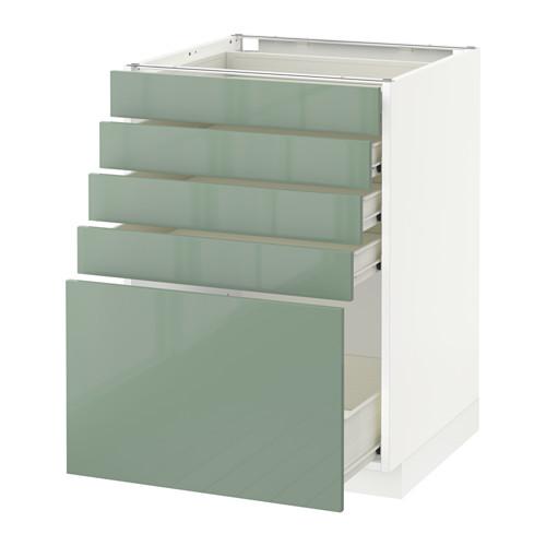 МЕТОД / ФОРВАРА Напольный шкаф с 5 ящиками - белый, Калларп глянцевый светло-зеленый, 60x60 см МЕТОД / ФОРВАРА Напольный шкаф с 5 ящиками - белый, Калларп глянцевый светло-зеленый, 60x60 см
