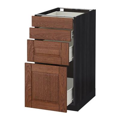МЕТОД / ФОРВАРА Напольн шкаф 4 фронт панели/4 ящика - 40x60 см, Филипстад коричневый, под дерево черный МЕТОД / ФОРВАРА Напольн шкаф 4 фронт панели/4 ящика - 40x60 см, Филипстад коричневый, под дерево черный
