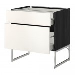 МЕТОД / МАКСИМЕРА Напольн шкаф 2фронт пнл/2низ/1вс ящ - под дерево черный, Веддинге белый, 80x60x60 см МЕТОД / МАКСИМЕРА Напольн шкаф 2фронт пнл/2низ/1вс ящ - под дерево черный, Веддинге белый, 80x60x60 см