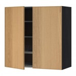 МЕТОД Навесной шкаф с посуд суш/2 дврц - под дерево черный, Экестад дуб, 80x80 см МЕТОД Навесной шкаф с посуд суш/2 дврц - под дерево черный, Экестад дуб, 80x80 см