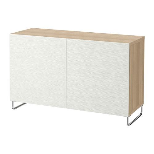 БЕСТО Комбинация для хранения с дверцами - под беленый дуб белый БЕСТО Комбинация для хранения с дверцами - под беленый дуб белый