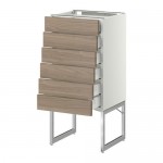 МЕТОД / МАКСИМЕРА Напольн шкаф 6фронт пнл/6 низ ящ - 40x37x60 см, Брокхульт под грецкий орех светло-серый, белый МЕТОД / МАКСИМЕРА Напольн шкаф 6фронт пнл/6 низ ящ - 40x37x60 см, Брокхульт под грецкий орех светло-серый, белый