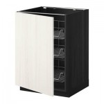 МЕТОД Напольный шкаф с проволочн ящиками - 60x60 см, Росдаль белый ясень, под дерево черный МЕТОД Напольный шкаф с проволочн ящиками - 60x60 см, Росдаль белый ясень, под дерево черный