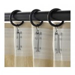 СИРЛИГ Гардин кольцо с зажимом и крючком - черный