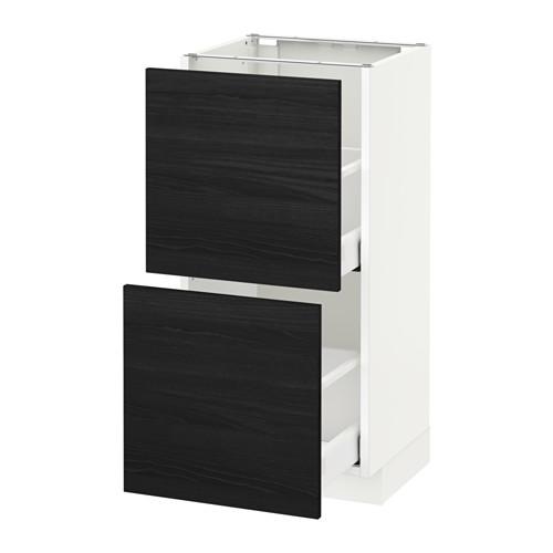 МЕТОД / МАКСИМЕРА Напольный шкаф с 2 ящиками - белый, Тингсрид под дерево черный, 40x37 см МЕТОД / МАКСИМЕРА Напольный шкаф с 2 ящиками - белый, Тингсрид под дерево черный, 40x37 см