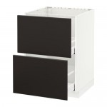 МЕТОД / МАКСИМЕРА Напольн шк п-мойку+2фрнт пнл/2 ящ - белый, Кунгсбакка антрацит, 60x60 см МЕТОД / МАКСИМЕРА Напольн шк п-мойку+2фрнт пнл/2 ящ - белый, Кунгсбакка антрацит, 60x60 см