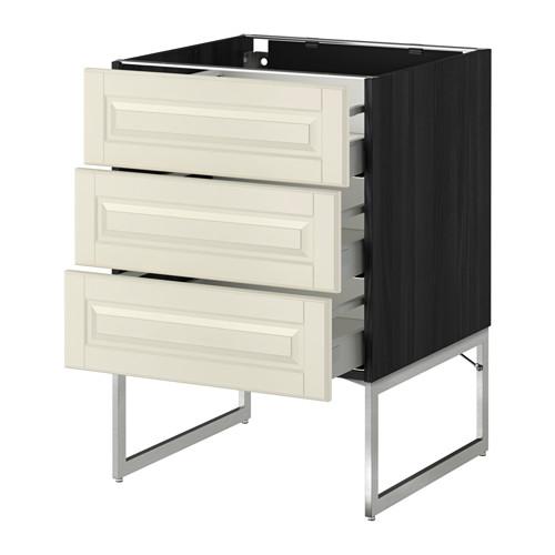 МЕТОД / МАКСИМЕРА Нплн шк 3 фрнт/3 средн ящика - под дерево черный, Будбин белый с оттенком, 60x60x60 см МЕТОД / МАКСИМЕРА Нплн шк 3 фрнт/3 средн ящика - под дерево черный, Будбин белый с оттенком, 60x60x60 см