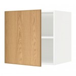 МЕТОД Верх шкаф на холодильн/морозильн - белый, Экестад дуб, 60x60 см