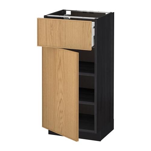 МЕТОД / МАКСИМЕРА Напольный шкаф с ящиком/дверью - под дерево черный, Экестад дуб, 40x37 см МЕТОД / МАКСИМЕРА Напольный шкаф с ящиком/дверью - под дерево черный, Экестад дуб, 40x37 см
